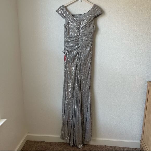 Ieena for Mac Duggal One-Shoulder Sequin Gown - Picture 4 of 6